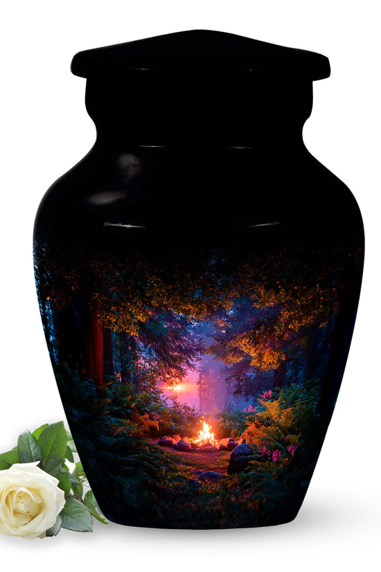 Black Campfire Cremation Urns - Imperial Blessing 10-inch, 200 cu in - Karyliz