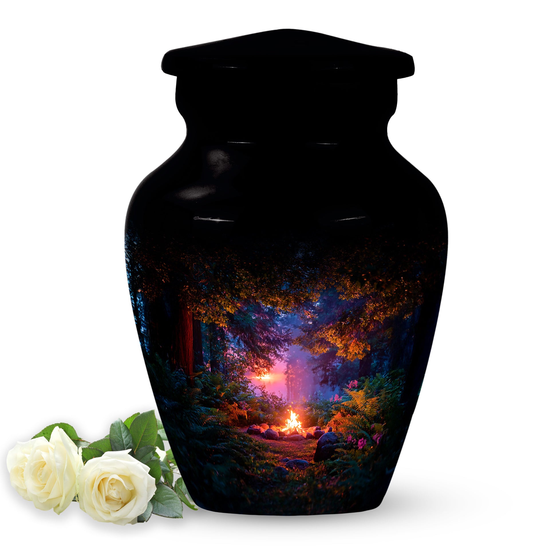 Black Campfire Cremation Urns - Imperial Blessing 10-inch, 200 cu in - Karyliz