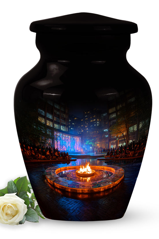 Sublime Campfire Cremation Urns for Human Ashes - Black 10-inch - Karyliz