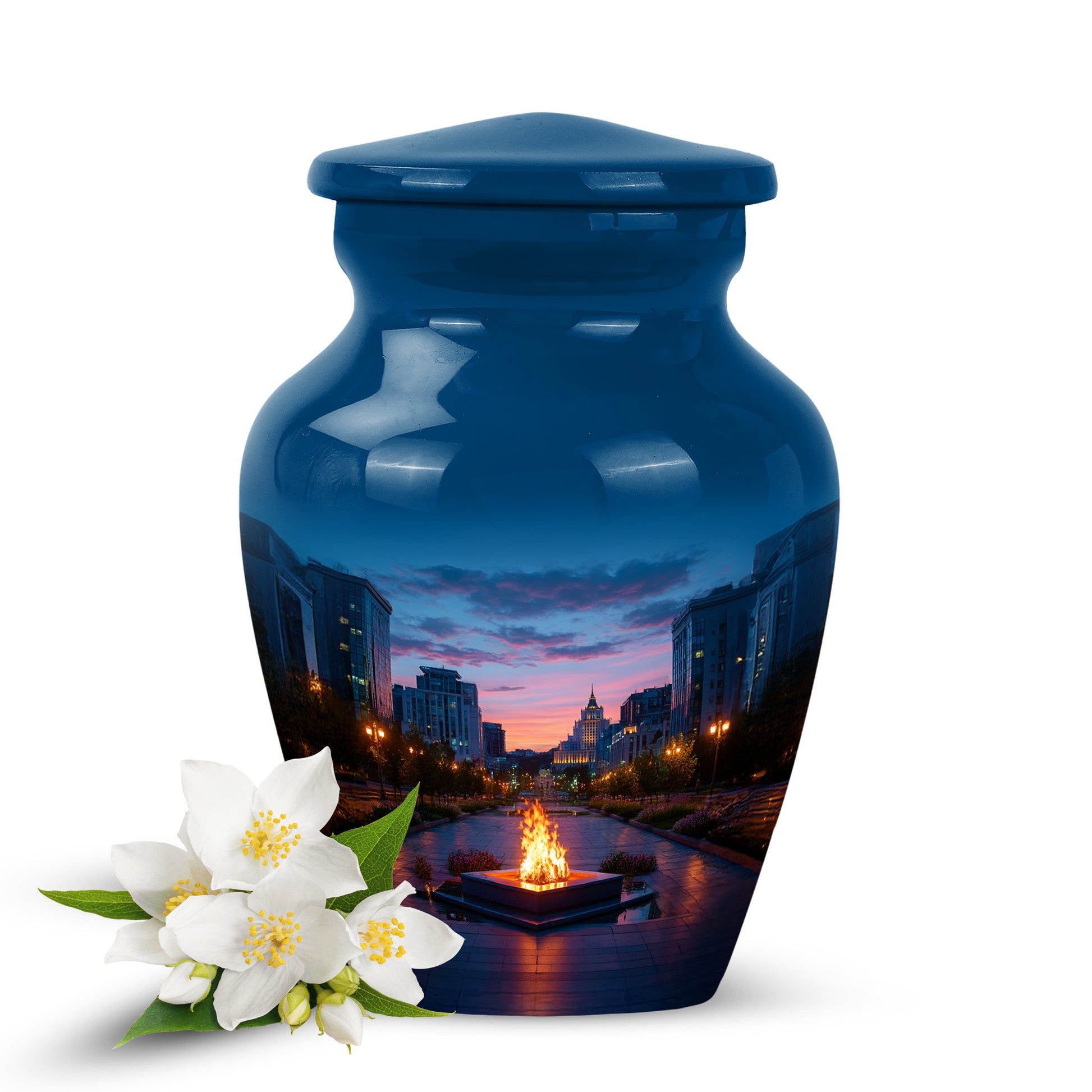 Sublime Campfire Cremation Urns for Human Ashes - Blue 10-inch - Karyliz