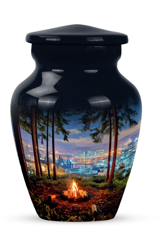 Blue Campfire Cremation Urns - Imperial Memorial 10-inch, 200 cu in - Karyliz