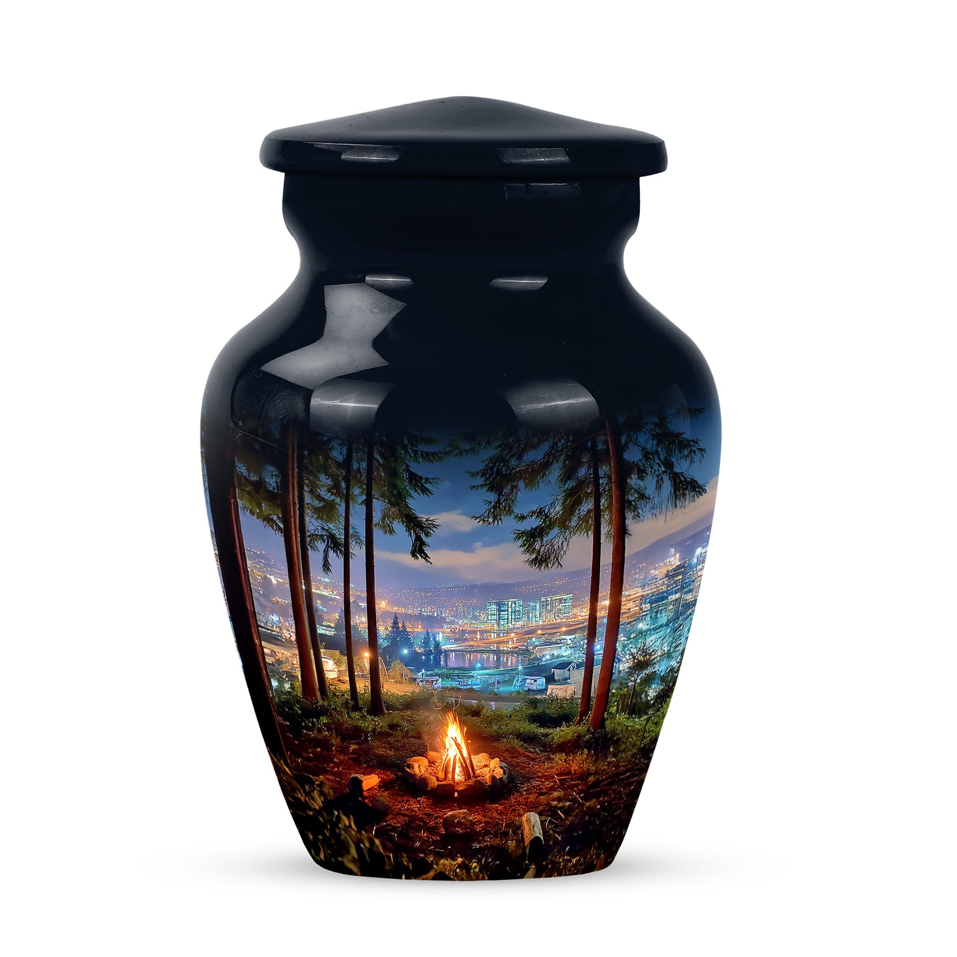 Blue Campfire Cremation Urns - Imperial Memorial 10-inch, 200 cu in - Karyliz