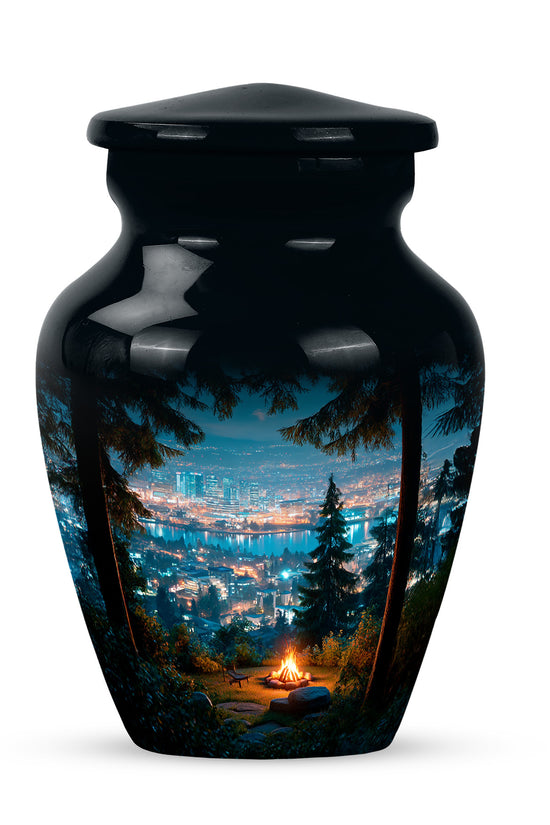 Hallowed Campfire Cremation Urns for Human Ashes - Blue 10-inch - Karyliz