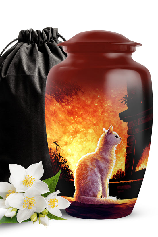 Cat Memorial Urn - Sunset Pet Memorial Urn For Ashes