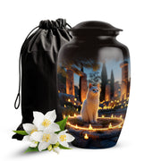 Cat Tribute Funeral Urn - Candle Theme Pet Cremation Urn For Ashes