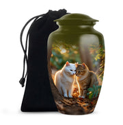 Two Cats Tribute Cremation Urn - Pet Memorial Urn For Ashes