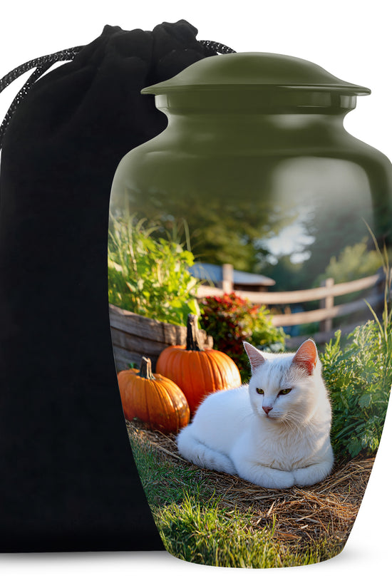 White Persian Cat Cremation Urn - Beautiful Theme Cremation Urn For Ashes