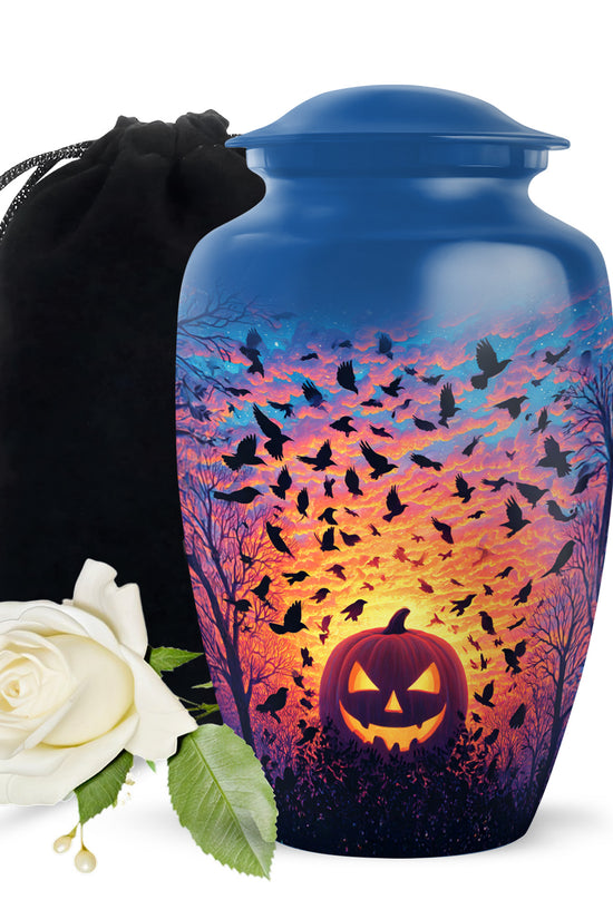 Halloween Theme Memorial Urn For Ashes - Decorative Halloween Cremation Urn
