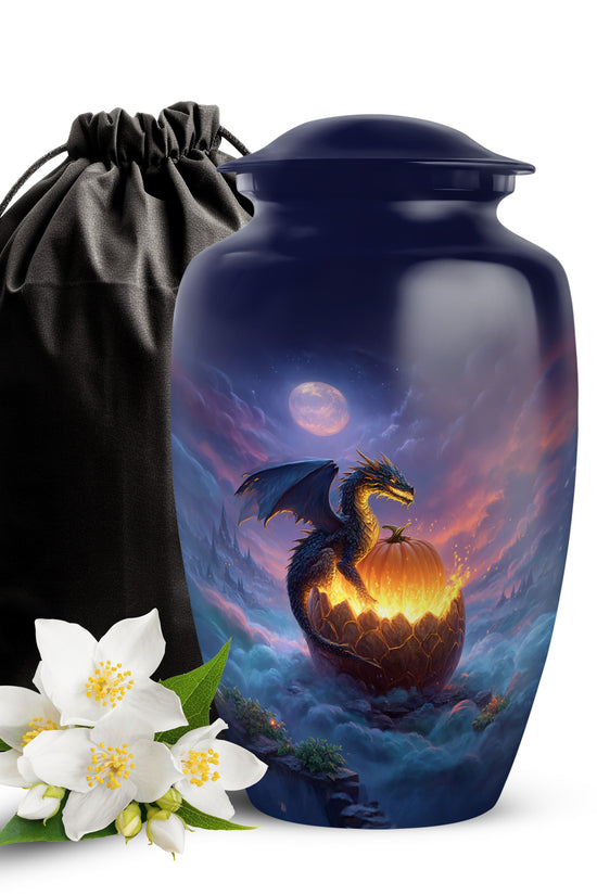 Mystic Dragon Memorial Urn - Halloween Theme Cremation Urn For Burial