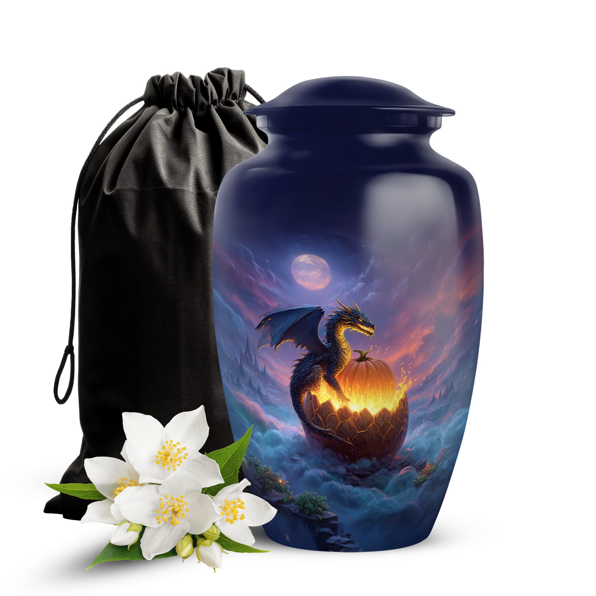 Mystic Dragon Memorial Urn - Halloween Theme Cremation Urn For Burial