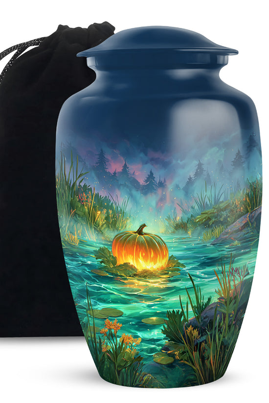 Magical Pumpkin Funeral Urn - Halloween Theme Cremation Urn For Ashes