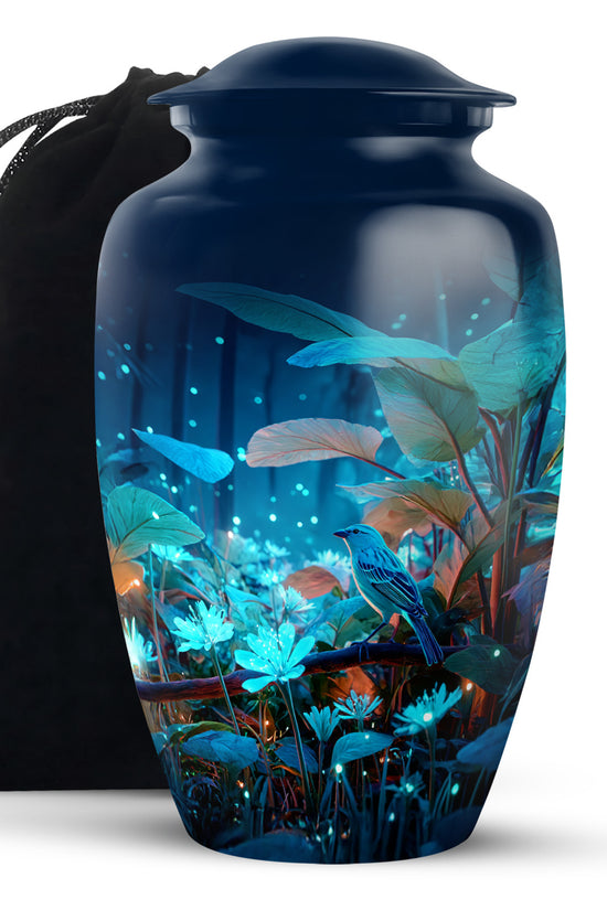 Bird Memorial Urn for Adult Male & Female - Forest Themed Funeral Urn
