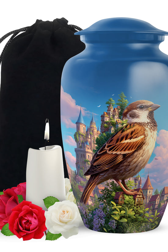 Sparrow & Castle Cremation Urn - Decorative Aluminium Urn for Human Ashes