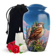 Sparrow & Castle Cremation Urn - Decorative Aluminium Urn for Human Ashes