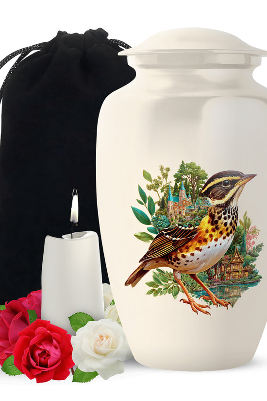 Nature Village Bird Urn - Artistic Funeral Urn for Dad & Mom