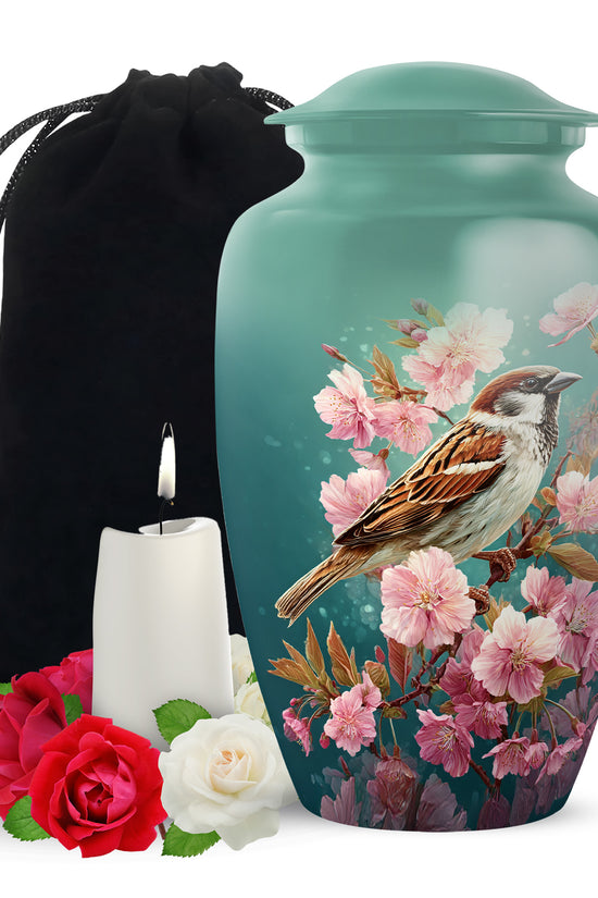 Bird & Blossom Cremation Urn - Beautiful Cremation Urn for Adult Female
