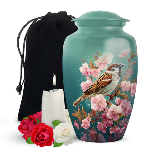 Bird & Blossom Cremation Urn - Beautiful Cremation Urn for Adult Female