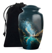 Peaceful Woodland Fishing Memorial Urn - Cremation Urns For Human Ashes