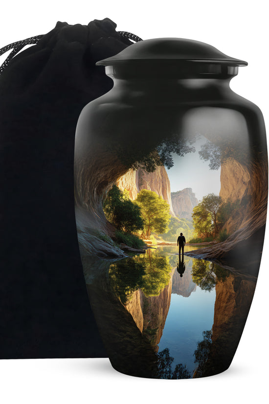 Fishing Cremation Urn For Ashes - Aluminium Memorial Urn For Adult