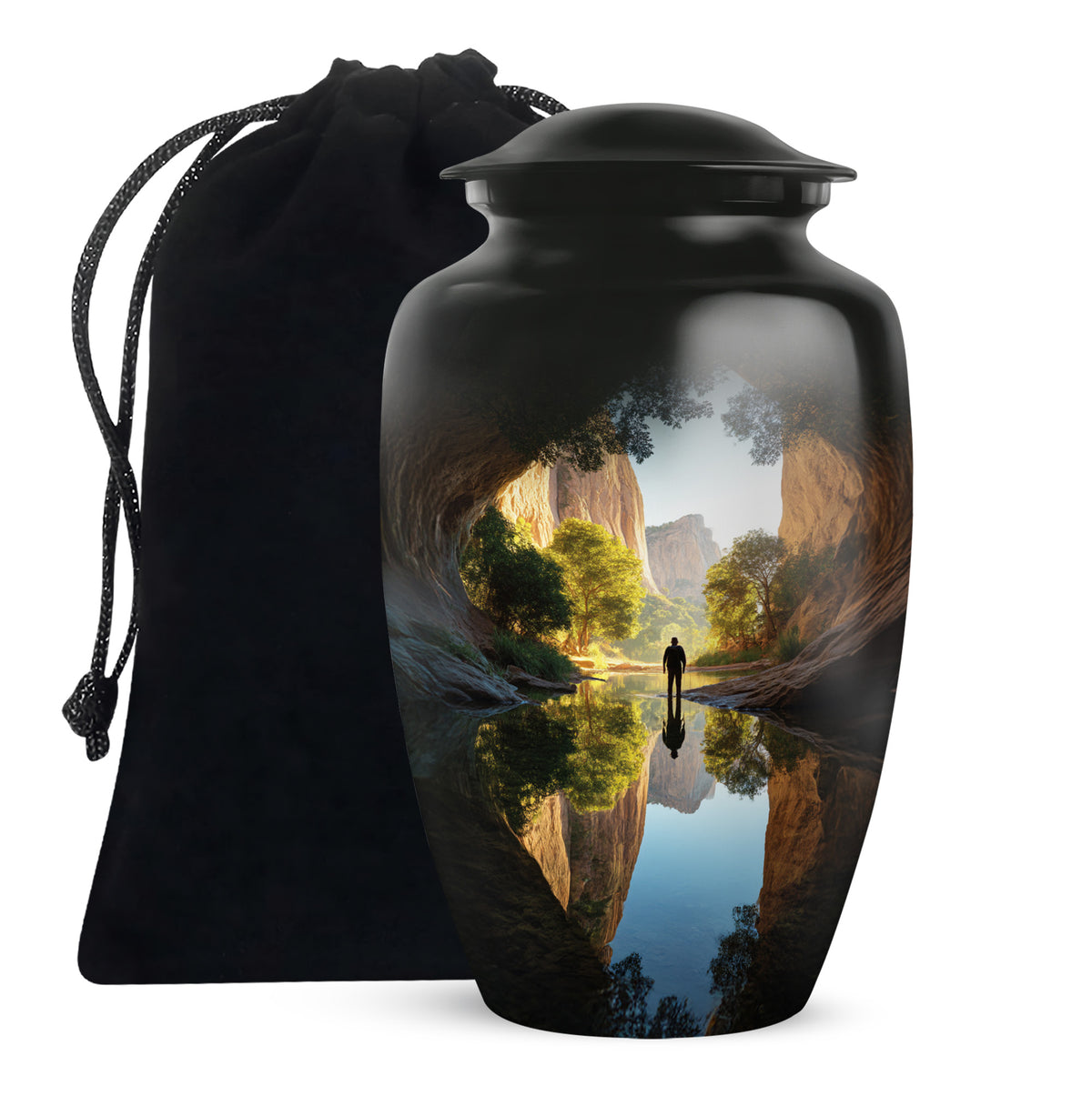 Fishing Cremation Urn For Ashes - Aluminium Memorial Urn For Adult
