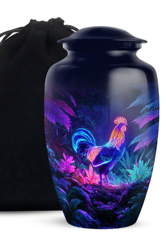 Neon Hen Cremation Urn - Forest Memorial Urn For Human Ashes