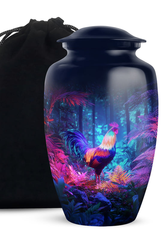 Colourful Hen Memorial Urn - Forest Funeral Urn For Male & Female