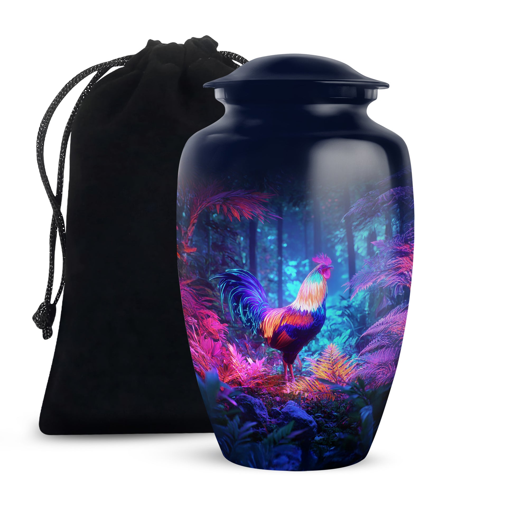 Colourful Hen Memorial Urn - Forest Funeral Urn For Male & Female