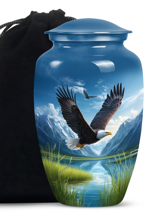 Flying Eagle Funeral Urn - Scenic Nature Cremation Urn For Loved Ones