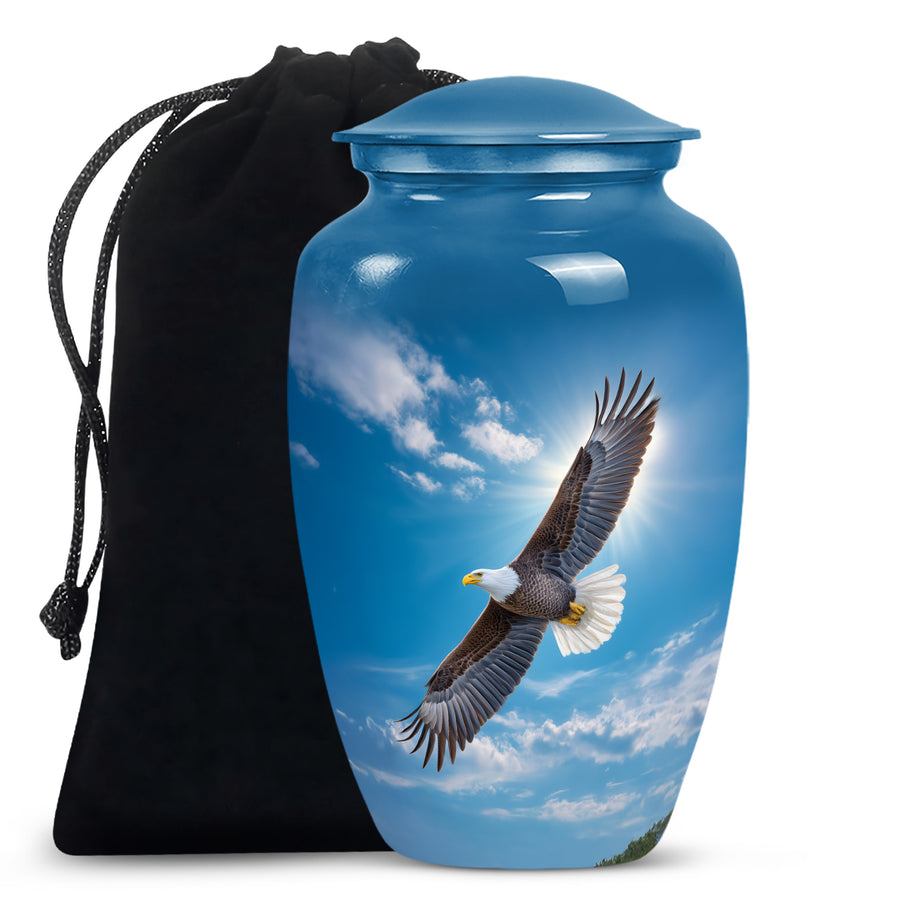 Eagle Theme Funeral Urn - Large Cremation Urn For Adult Ashes