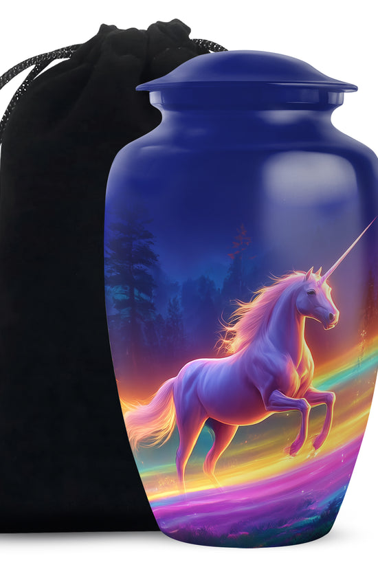 Unicorn Theme Memorial Urn - Rainbow Theme Cremation Urn For Adult Ashes