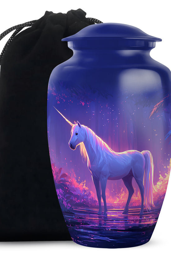 Beautiful Unicorn Cremation Urn - Large Funeral Urn For Human Ashes