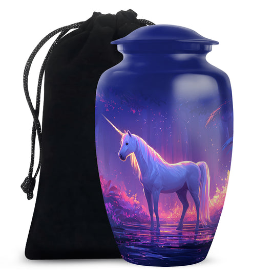 Beautiful Unicorn Cremation Urn - Large Funeral Urn For Human Ashes