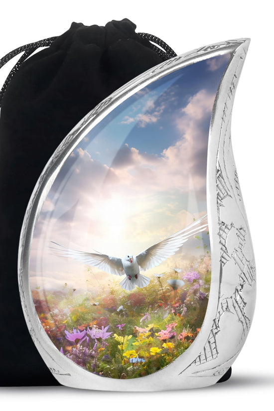 Dove Bird Cremation Urn - White Funeral Urn For Loved Ones
