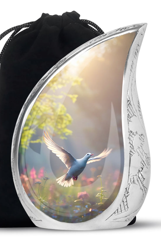 Dove Bird Theme Cremation Urn - Large Memorial Urn For Female