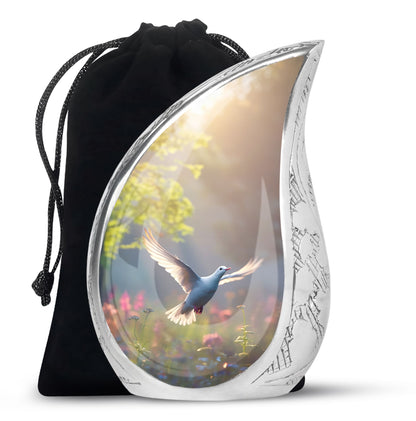 Dove Bird Theme Cremation Urn - Large Memorial Urn For Female