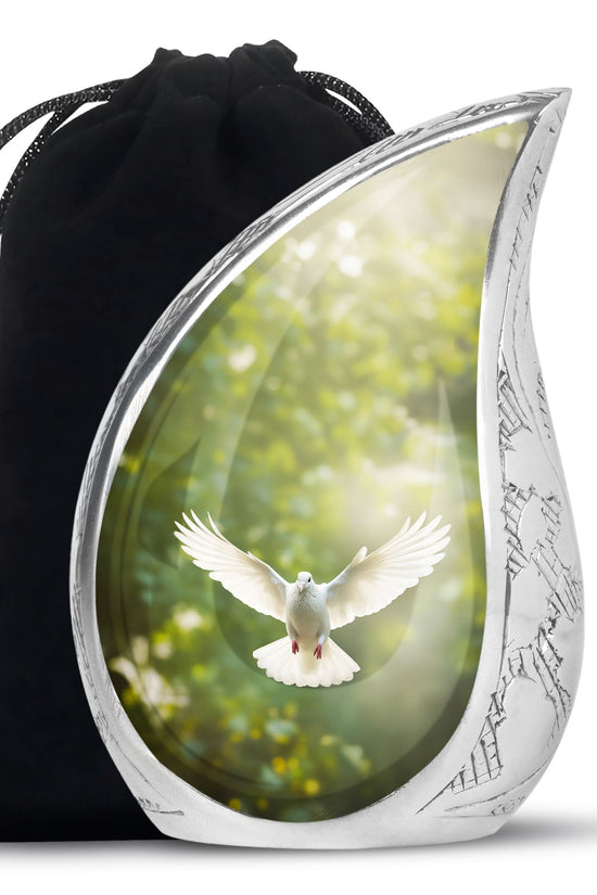 Nature Theme Memorial Urn - Dove Bird Cremation Urn For Burial