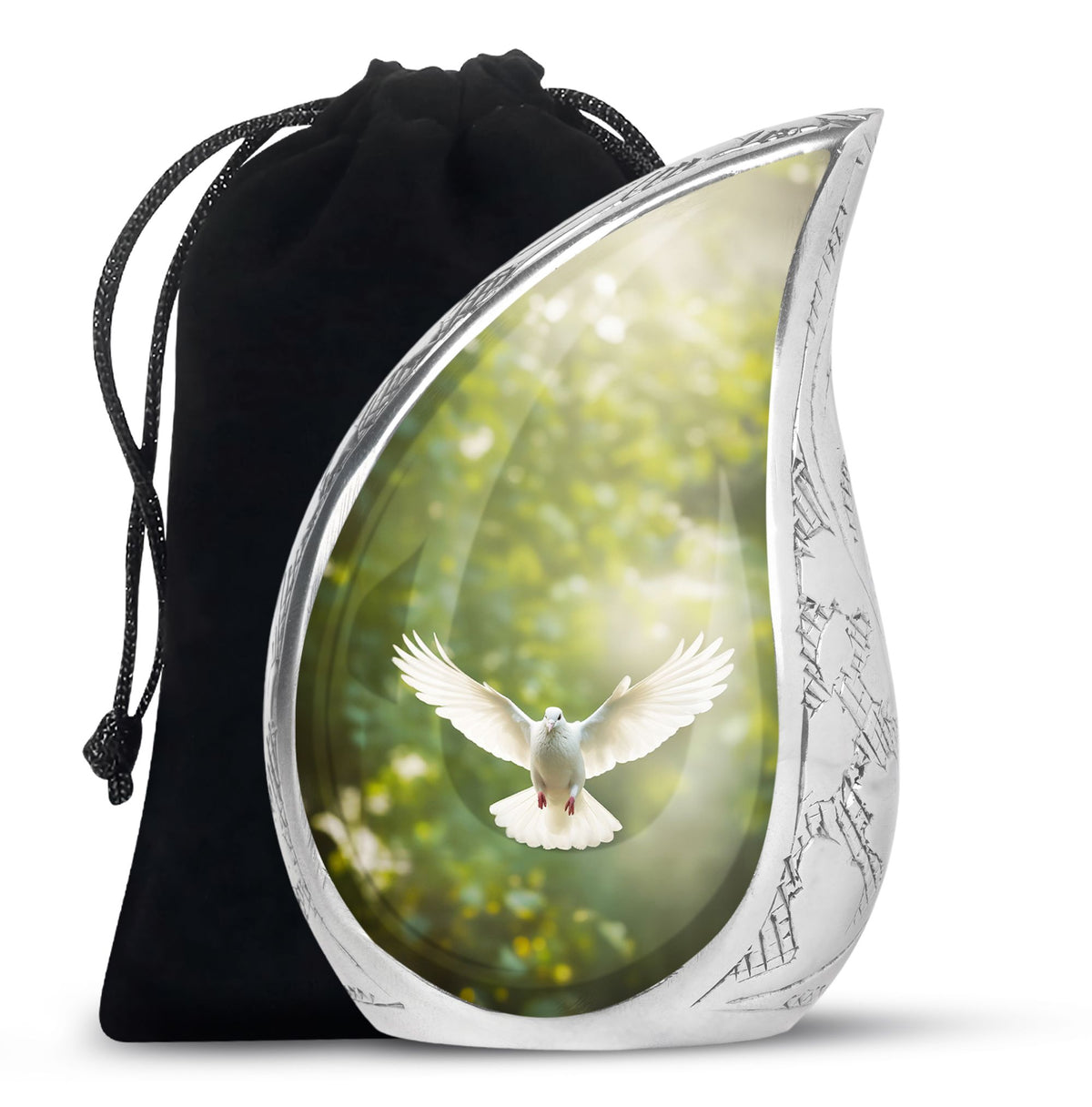 Nature Theme Memorial Urn - Dove Bird Cremation Urn For Burial