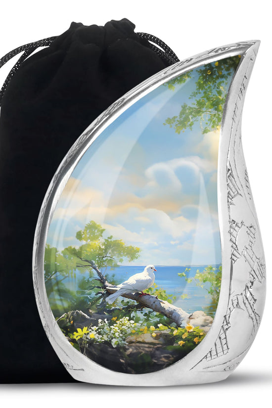 Artistic Theme Memorial Urn - Dove Bird Memorial Urn For Adult Ashes