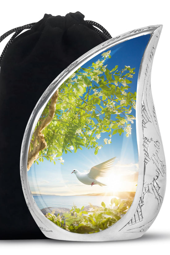 Beautiful Dove Memorial Urn - Large Memorial Urn For Female