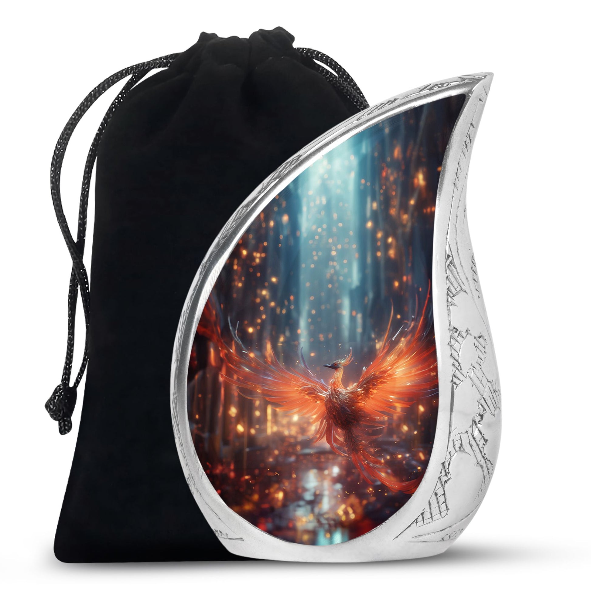 Phoenix Theme Cremation Urn - Large Urns For Human Ashes