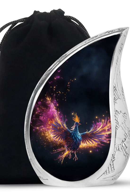 Colourful Phoenix Cremation Urn - Large Aluminum Urn For Ashes