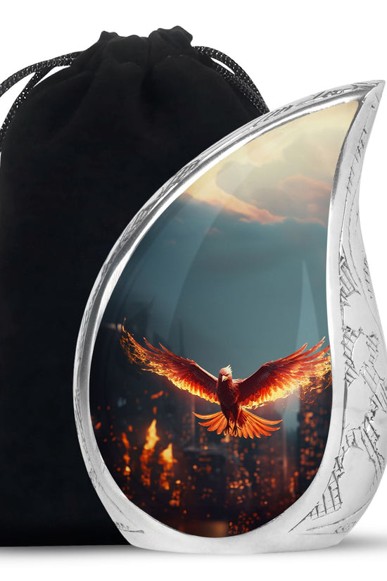 Burning Phoenix Memorial Urn - Unique Fantasy Urn For Male