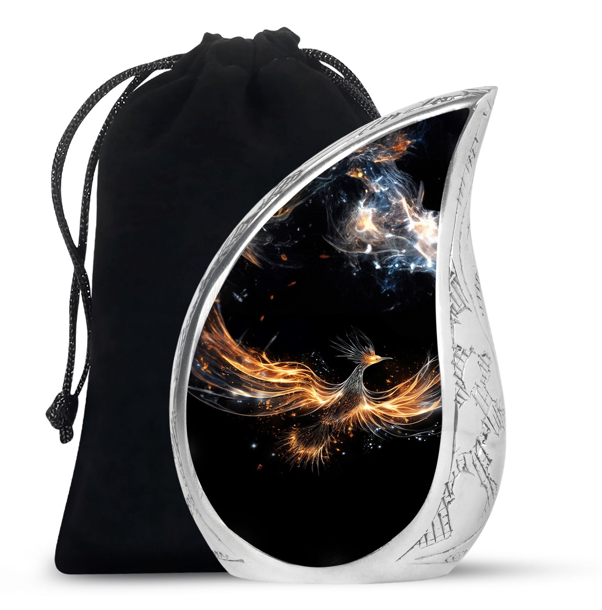 Elegant Galaxy Phoenix Urn - Unique Fantasy Cremation Urn For Ashes