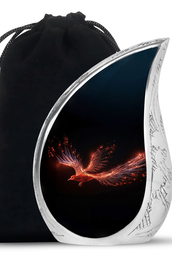 Red Phoenix Ashes Urn - Large Adult Memorial Urn For Loved One