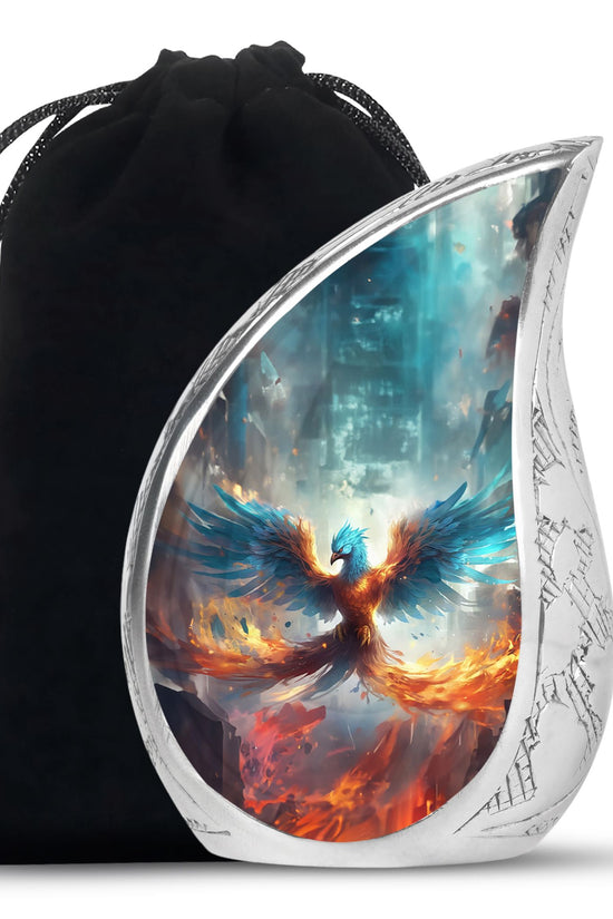 Blue Flame Phoenix Urn - Spiritual Tribute Urn for Men & Women