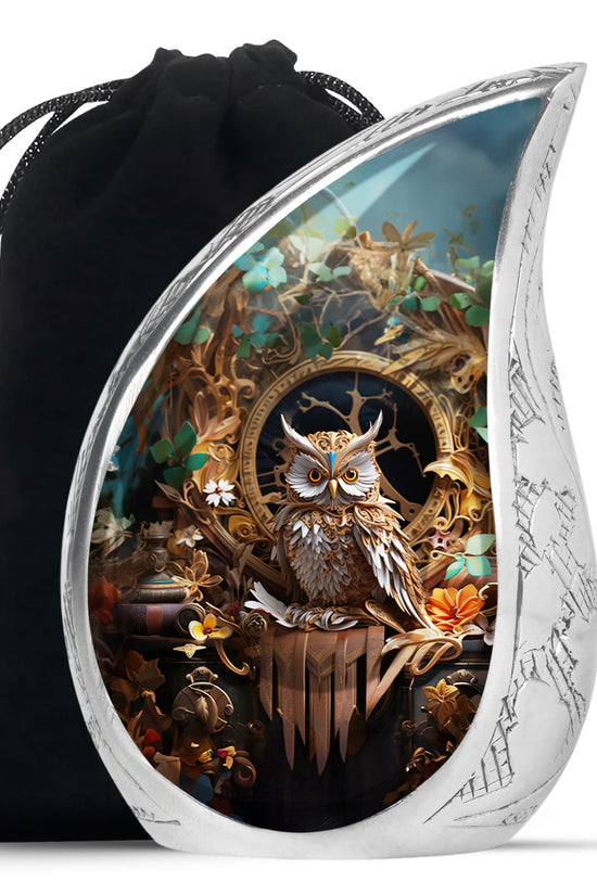 Artistic Owl Funeral Urn - Unique Cremation Urn For Burial