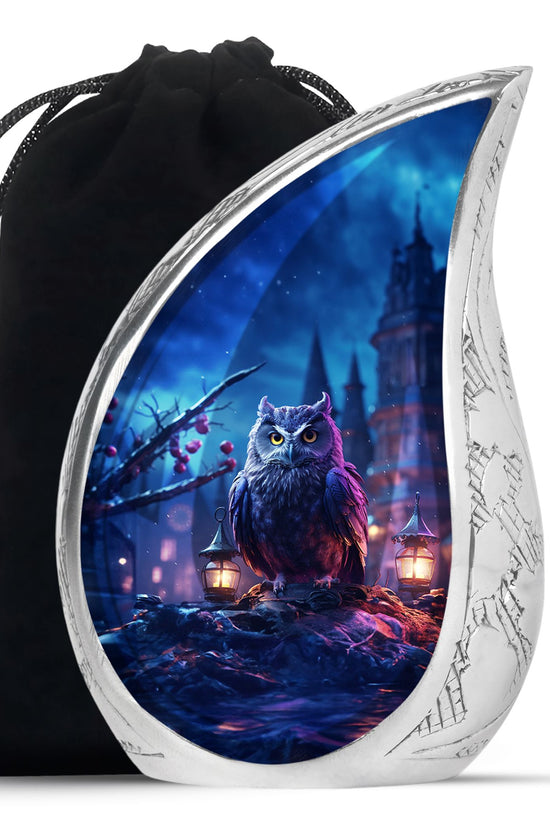Night Owl Funeral Urn - Artistic Cremation Urn For Adult Ashes