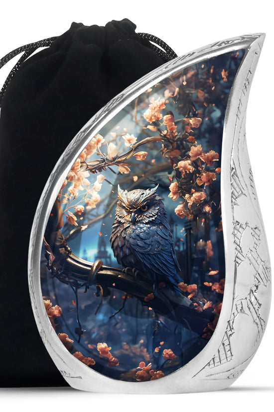 Black Owl Cremation Urn – Elegant Memorial Urn For Human Ashes