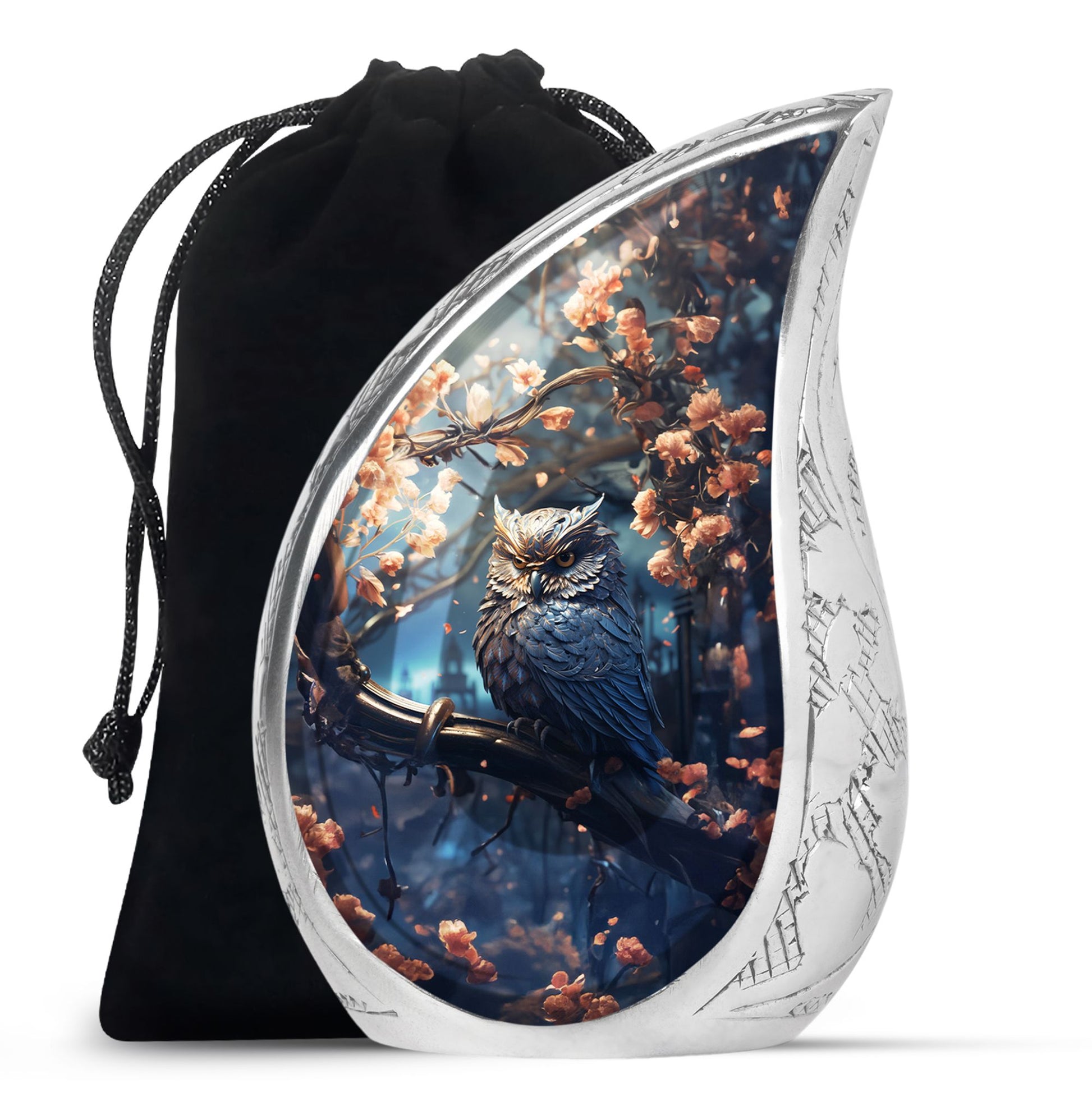 Black Owl Cremation Urn – Elegant Memorial Urn For Human Ashes