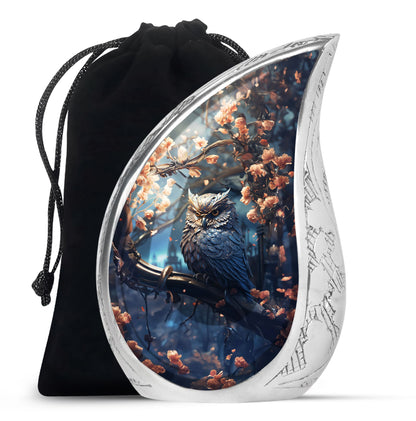 Black Owl Cremation Urn – Elegant Memorial Urn For Human Ashes